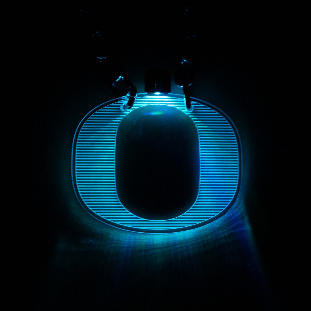 Classic Oregon O, Collegiate Art Design, Green, Necklaces, Gifts, Rechargeable, Light, Chain, 910101